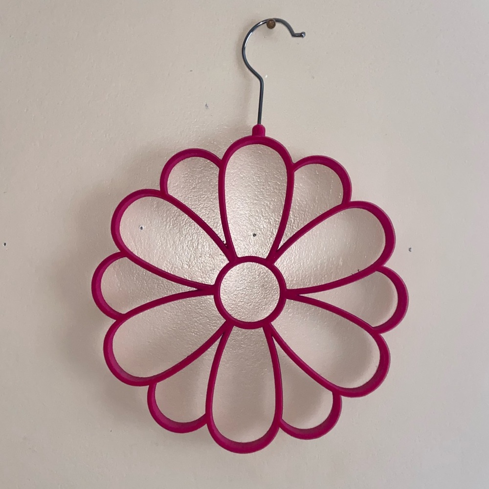 Pink Flower Scarf Holder